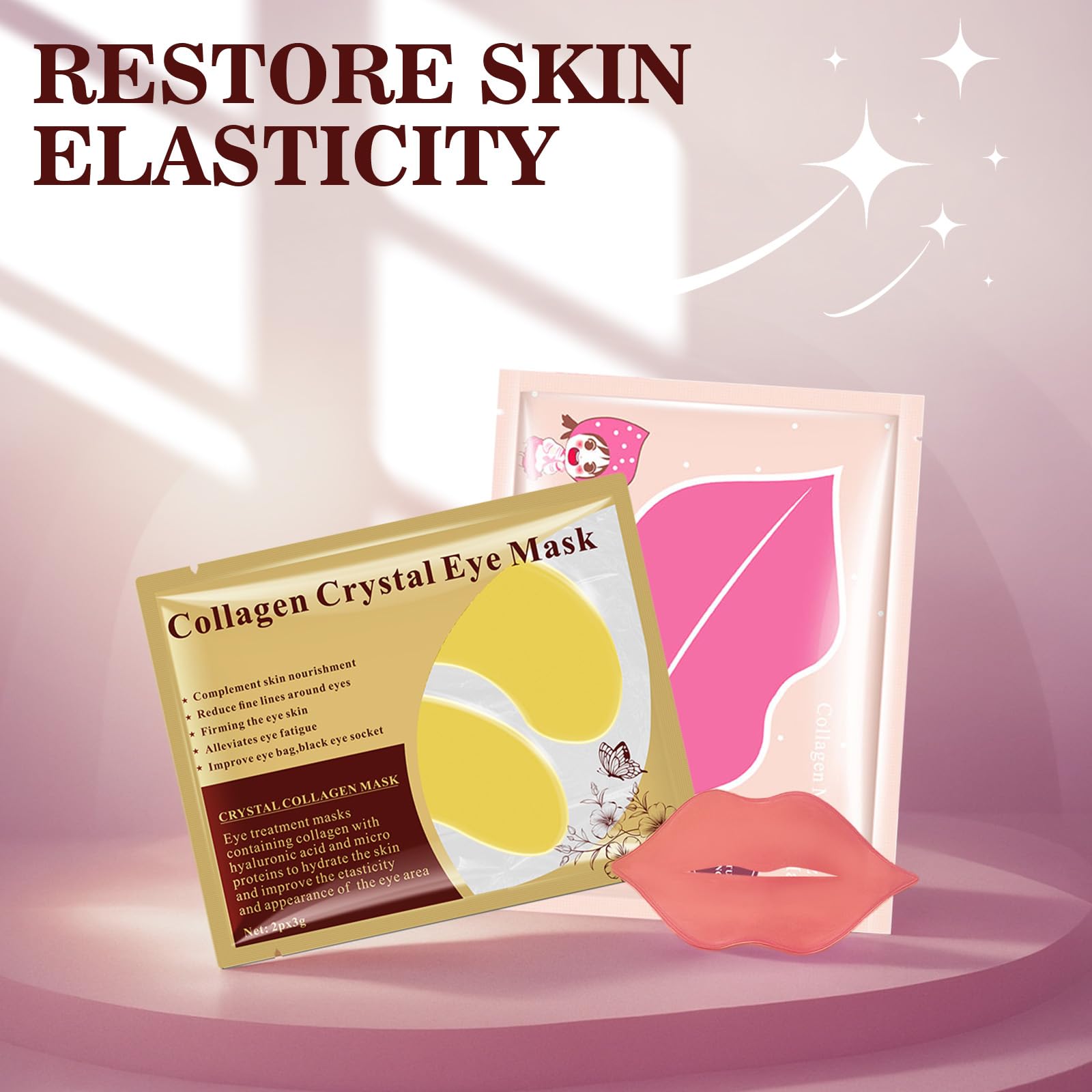 JUYANGYAN eye and lip masks restore vitality around eyes and lips.
