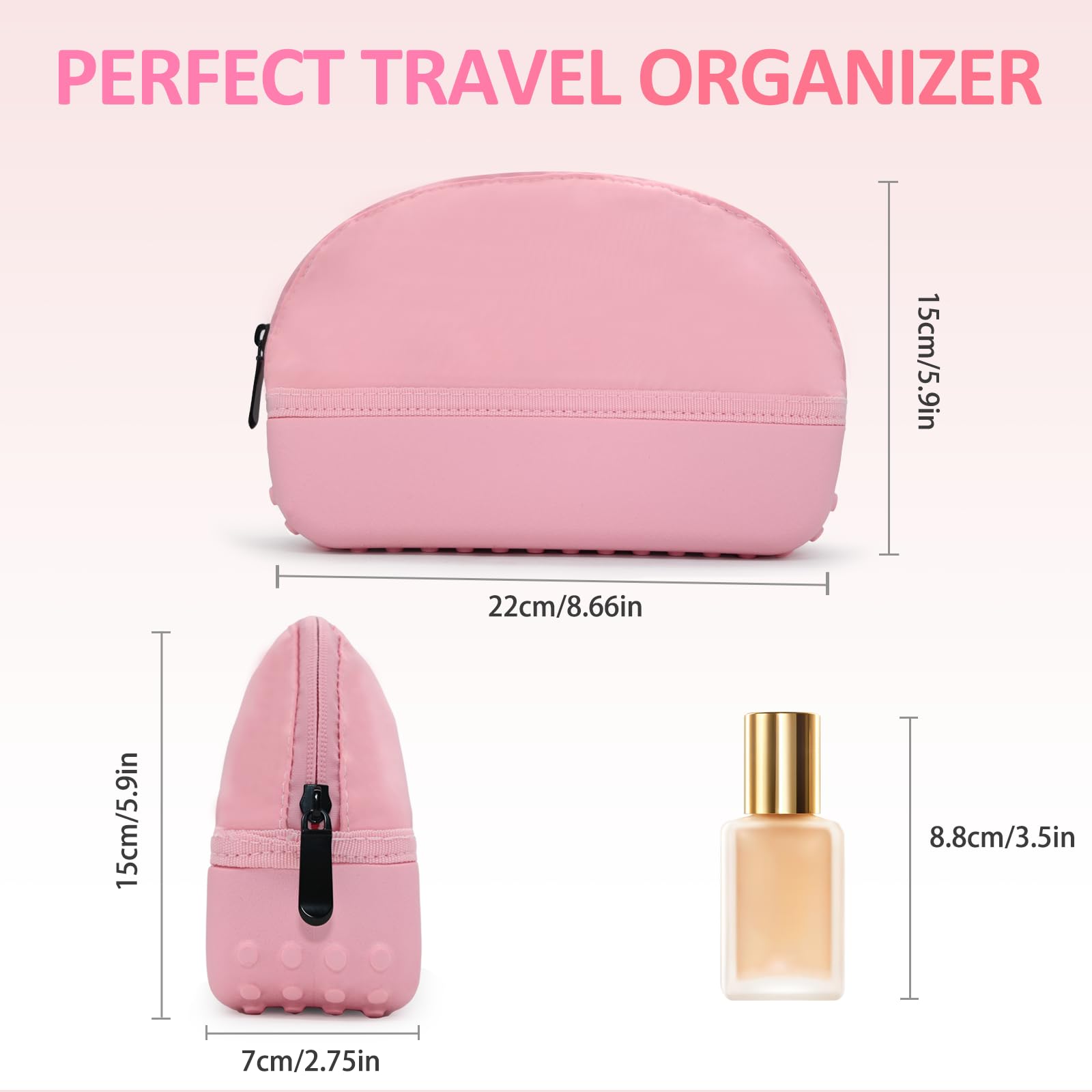 Juyeesm cosmetic bag compact travel size fits essentials without bulk