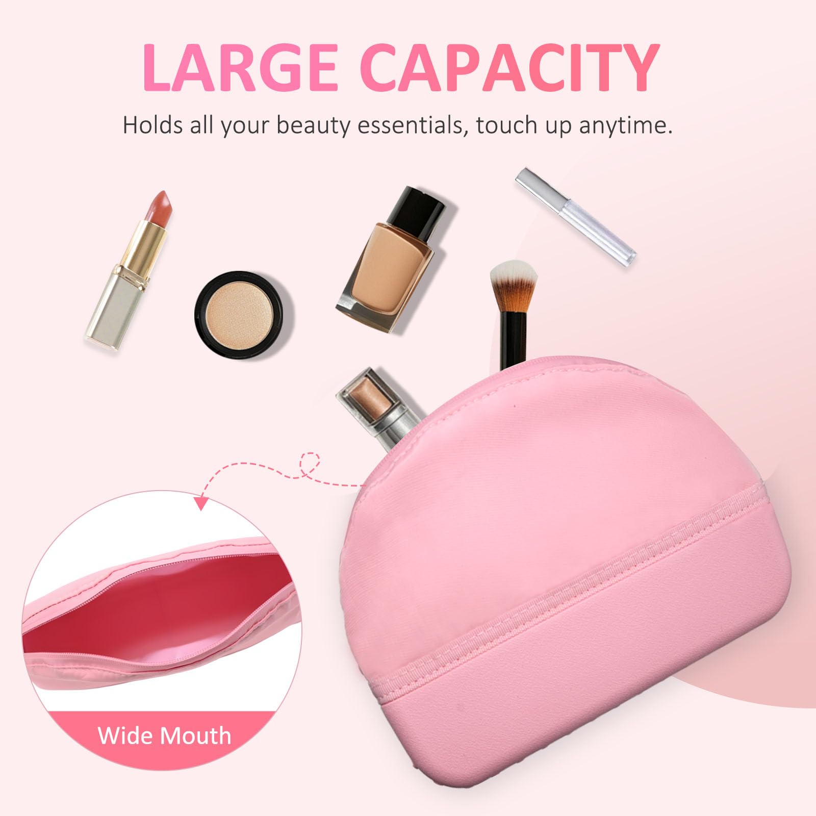 Juyeesm makeup bag in durable EVA material highlights tough surface for daily use