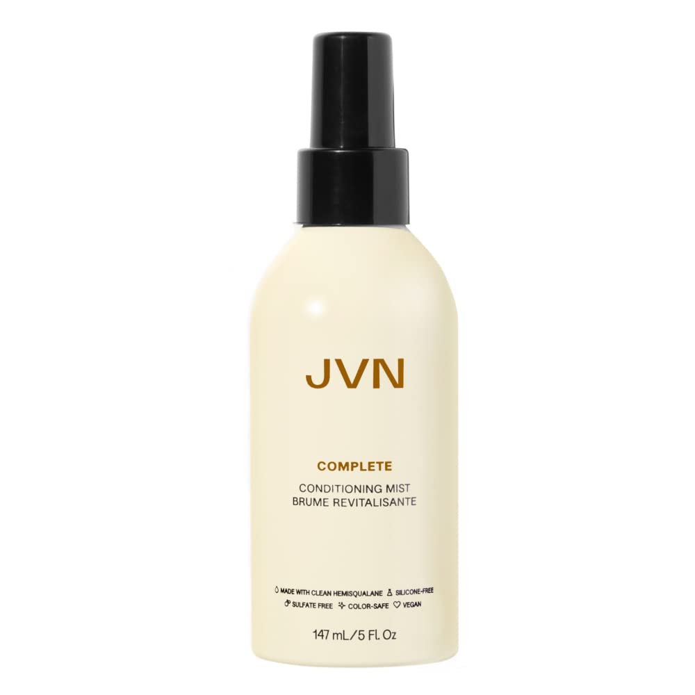 JVN Complete Leave-In Conditioning Mist bottle front for lightweight hydration and frizz control.