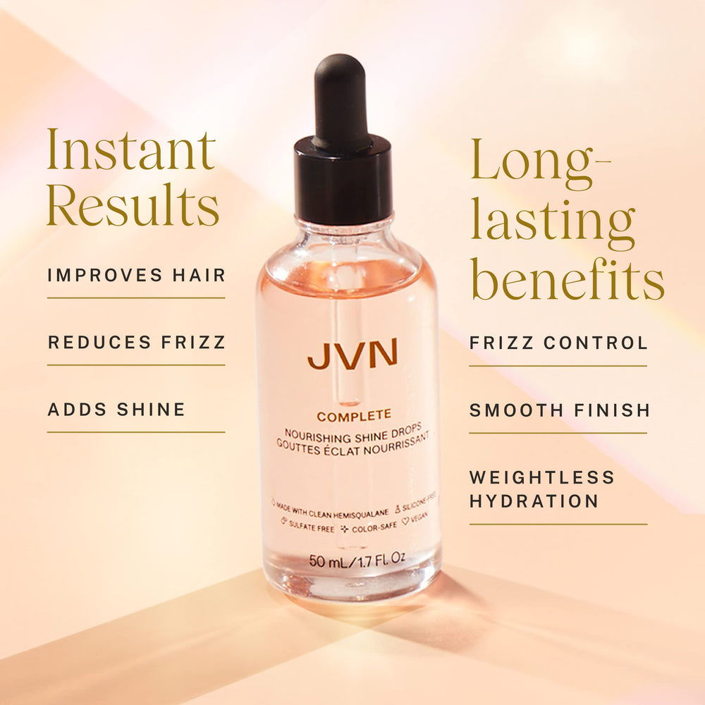 Applying drops to damp mid-lengths demonstrates easy frizz taming