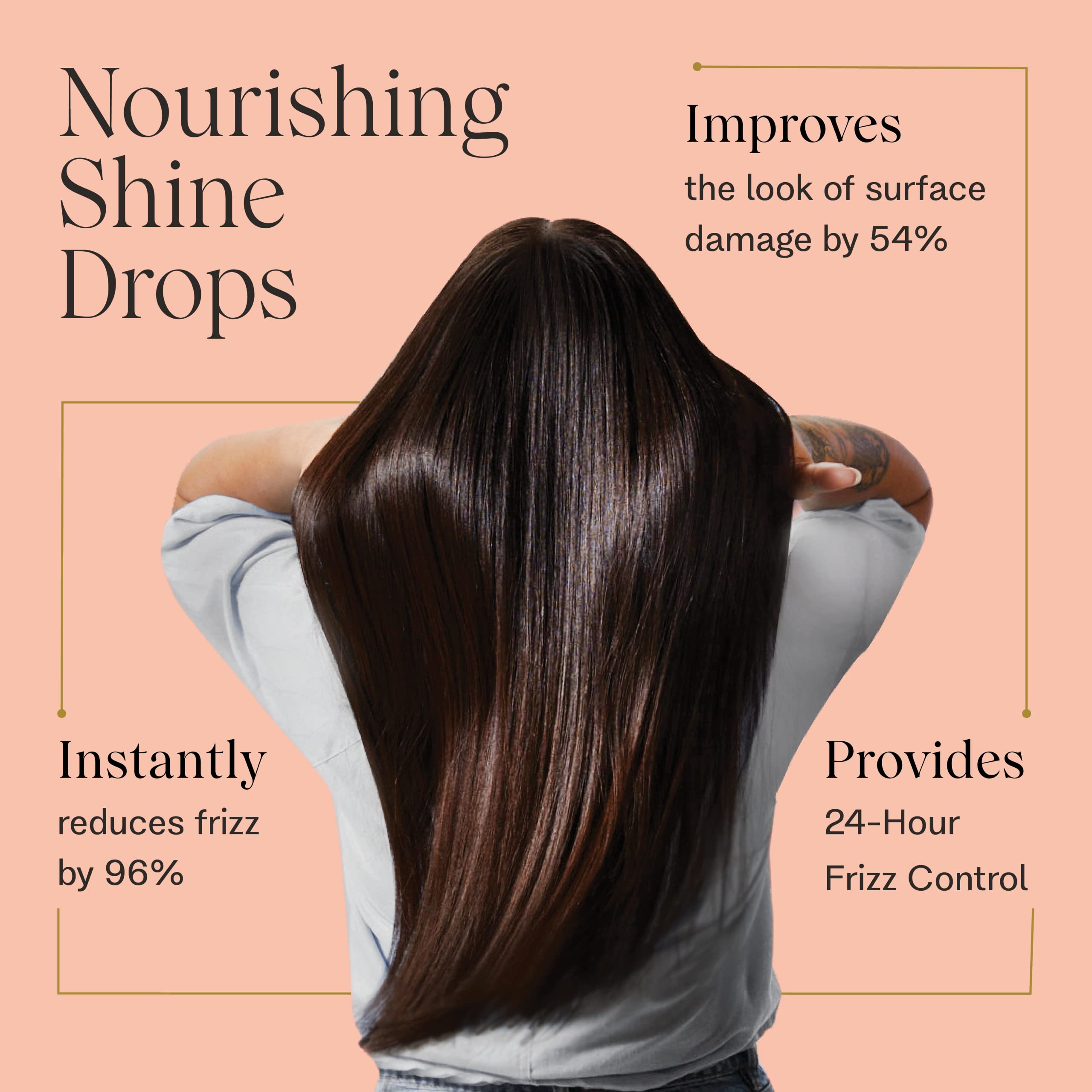Close-up of the silky oil texture that smooths hair