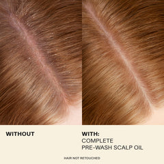 JVN Pre-Wash Scalp Oil applied to the scalp in a gentle massage to soothe.