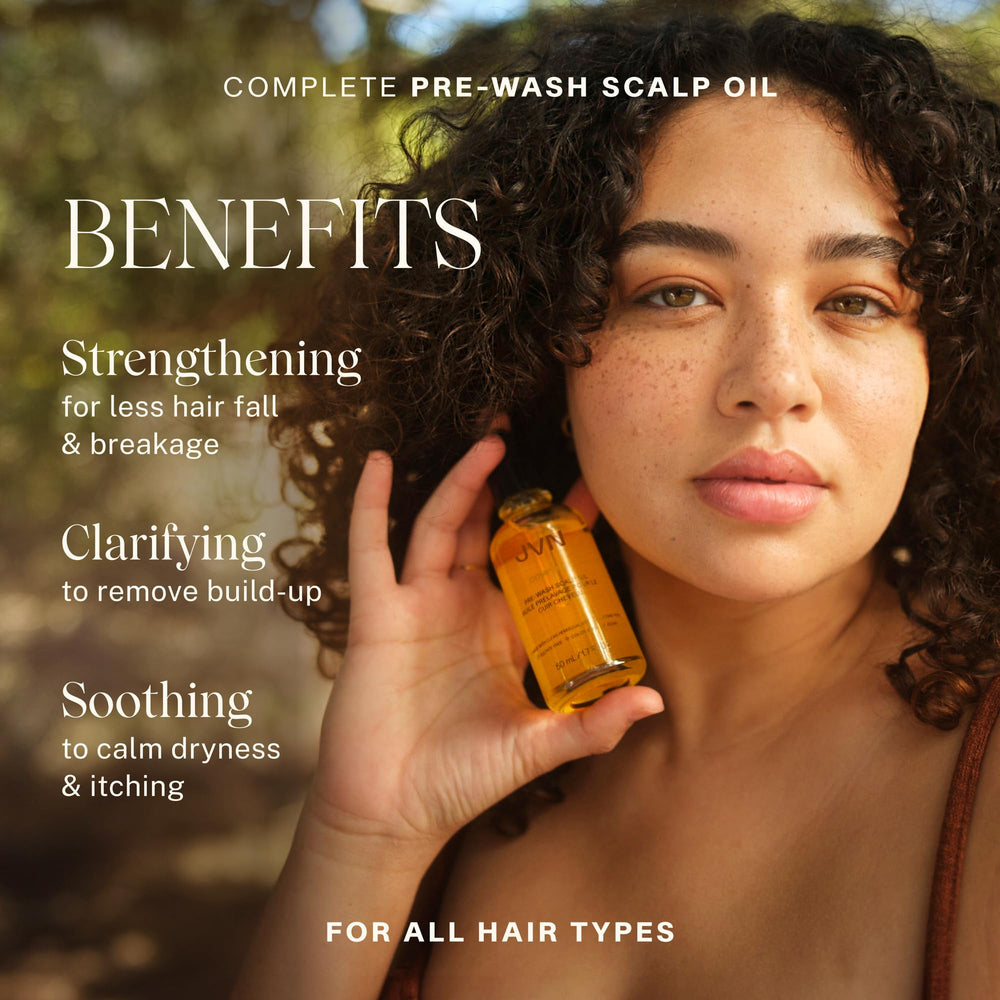 JVN Pre-Wash Scalp Oil dropper dispenses precise product for targeted scalp application.