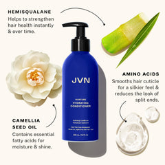 JVN Nurture Hydrating Conditioner pump highlights easy, mess-free application and even distribution