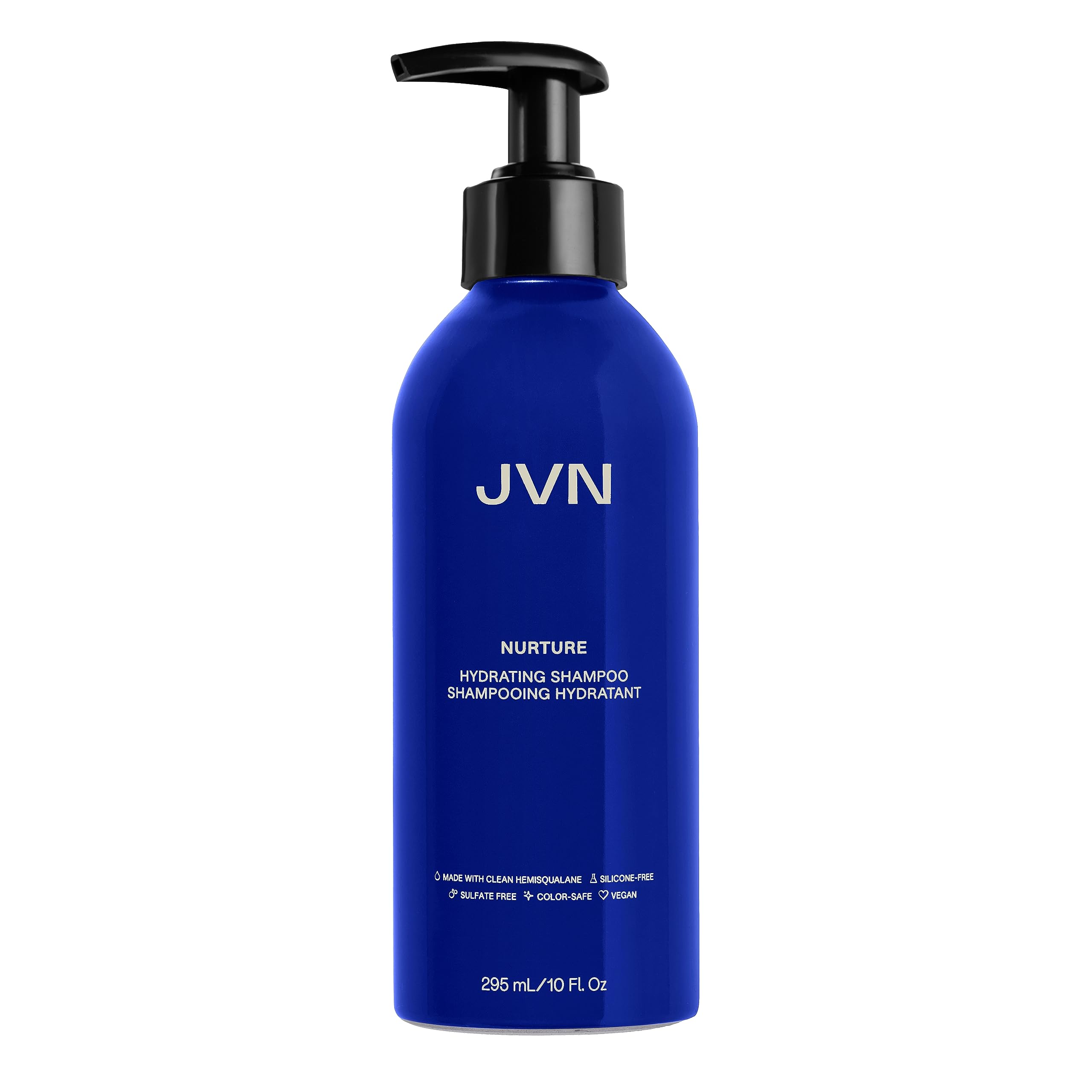 JVN Nurture Hydrating Shampoo bottle front, silicone-free moisture for dry hair