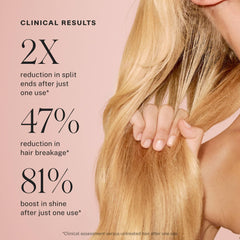 JVN Revive Bond Gloss glossy-strands captures radiant shine on refreshed hair.