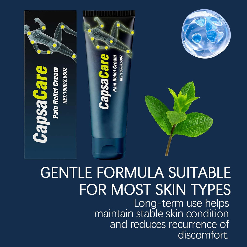 JVXZTO Capsacare foot application shows suitable use on feet.