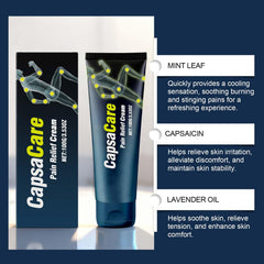 JVXZTO Capsacare ingredients close-up highlights capsaicin and arnica components.