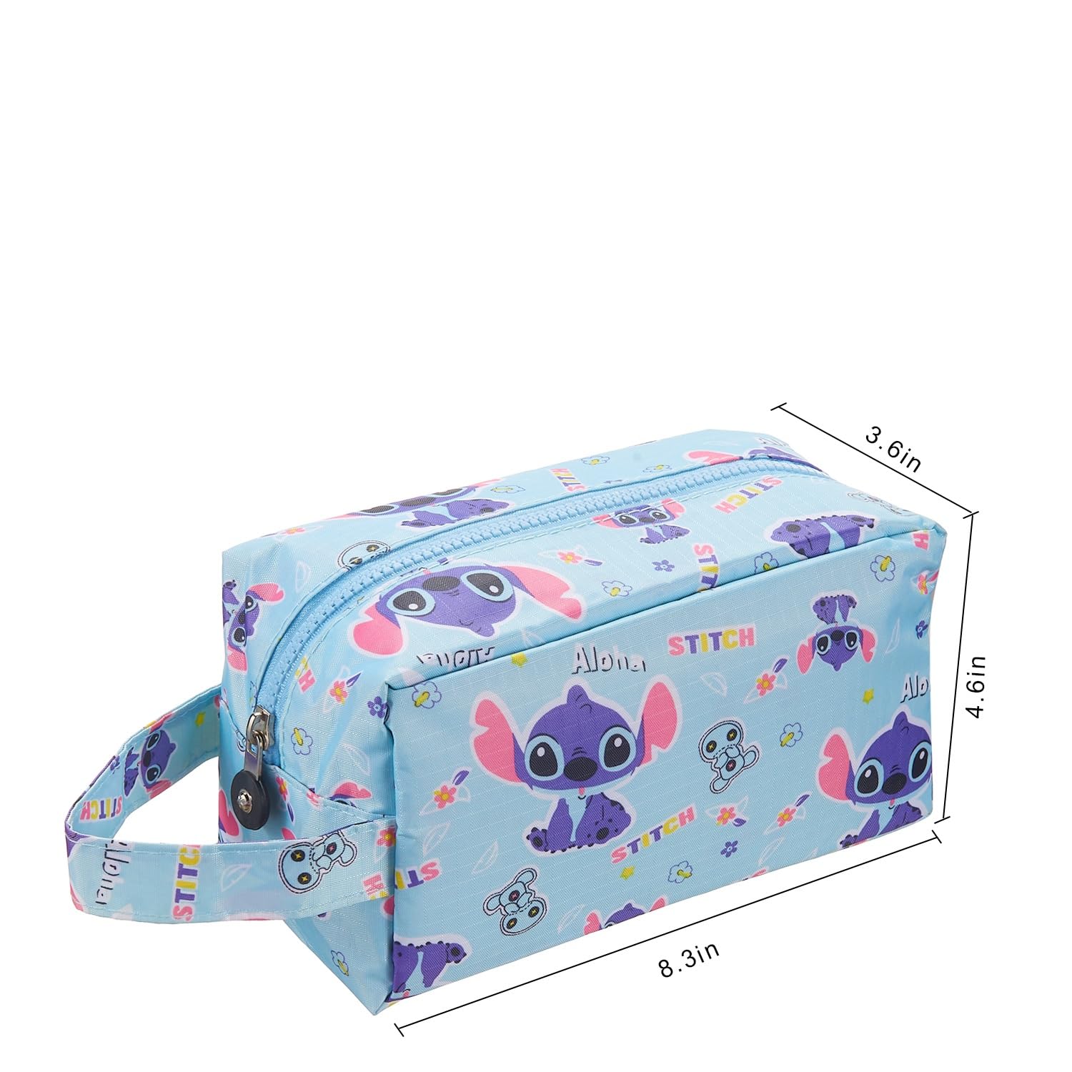 JWDWYX Stich blue zipper closure bag secures items for travel and daily use.