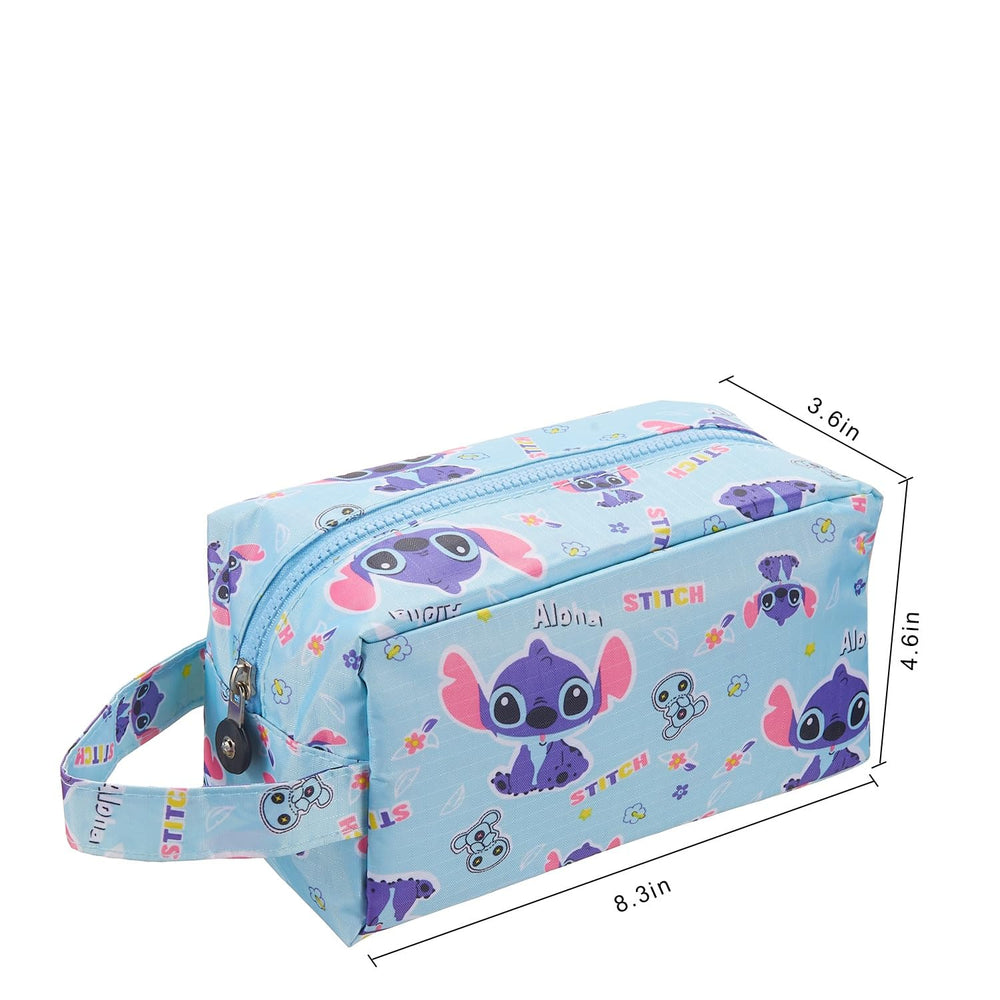 JWDWYX Stich blue zipper closure bag secures items for travel and daily use.