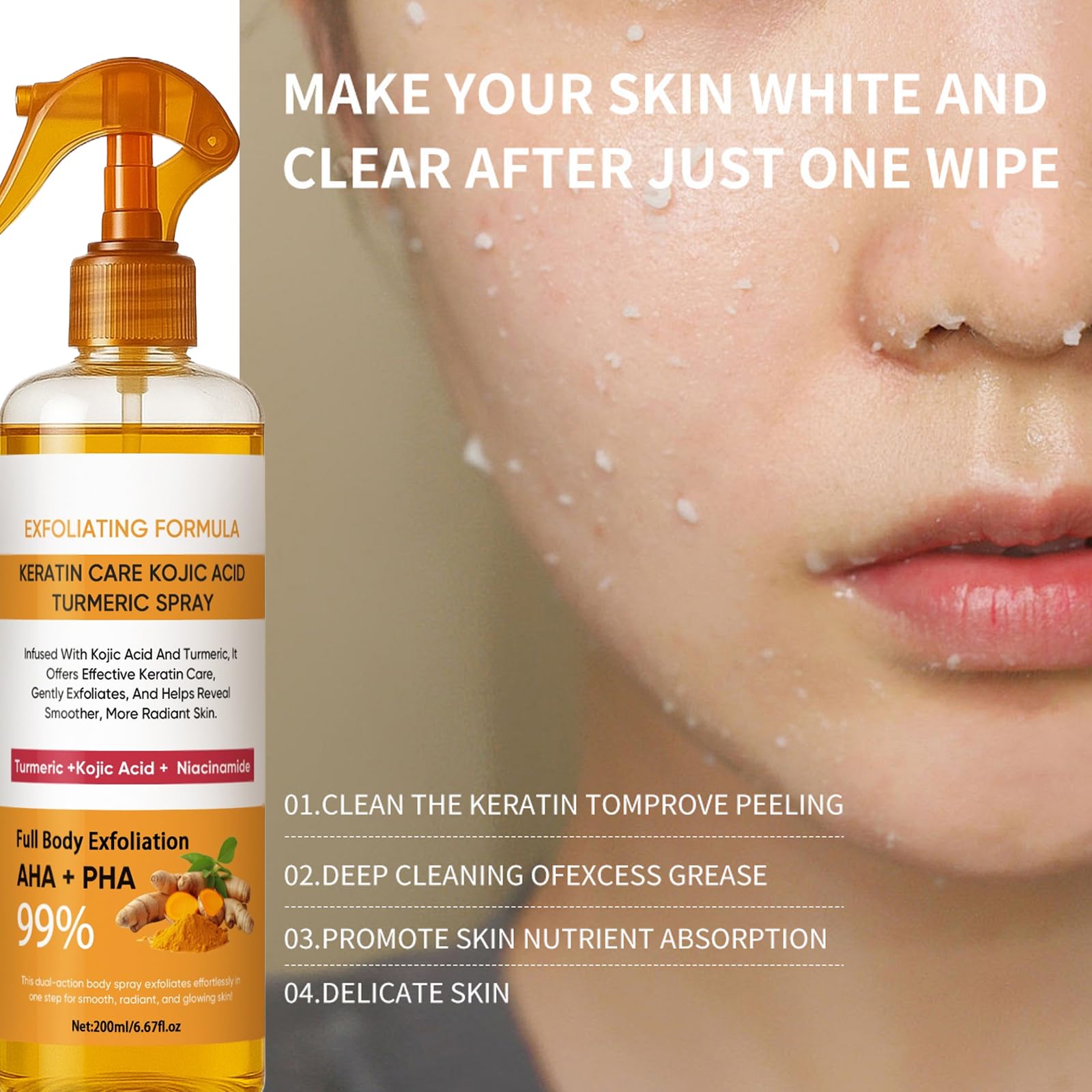 JXSVR Skin texture close-up after use shows smoother appearance.