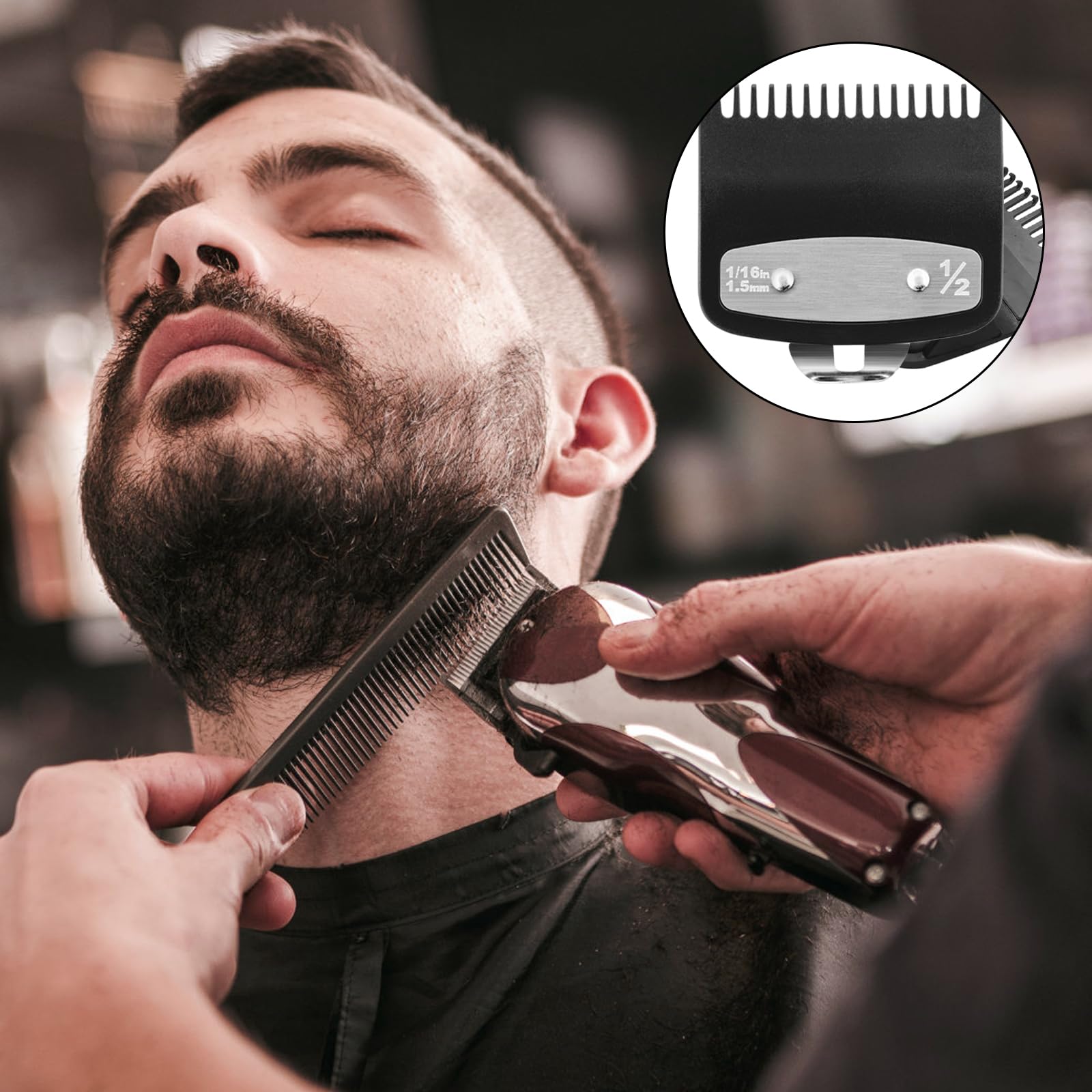 Black JYMBER guard fits Wahl clippers and blends with styles