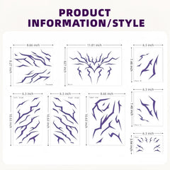 JYOVQXF purple Rumi tattoo sheet on the arm offers flexible, mix-and-match styling.
