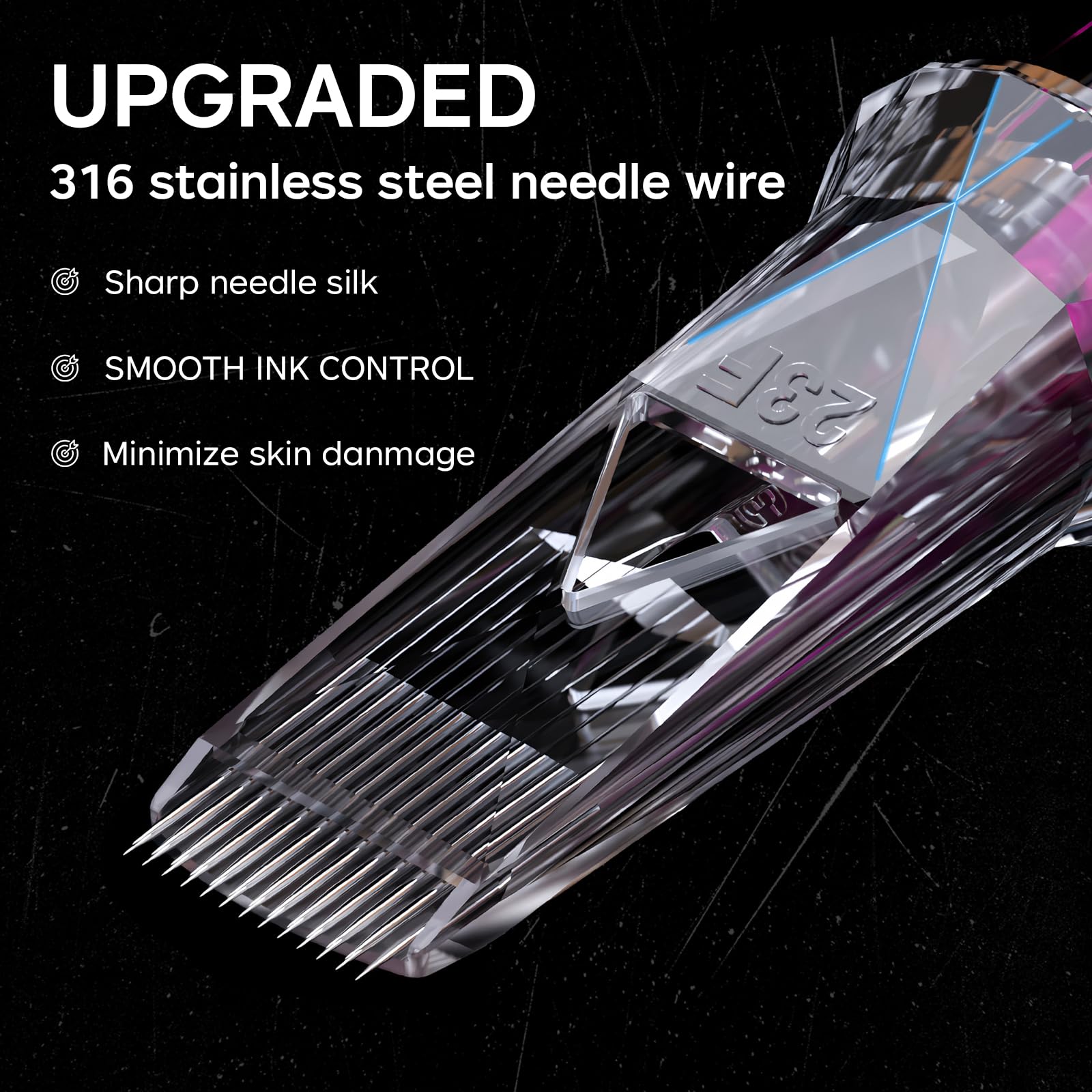 JZsmpmu 316 stainless steel needles offer durability and sharpness retention.