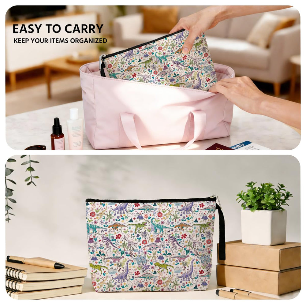 Jztco Dinosaur Cosmetic Bag travel-ready gift for holidays.