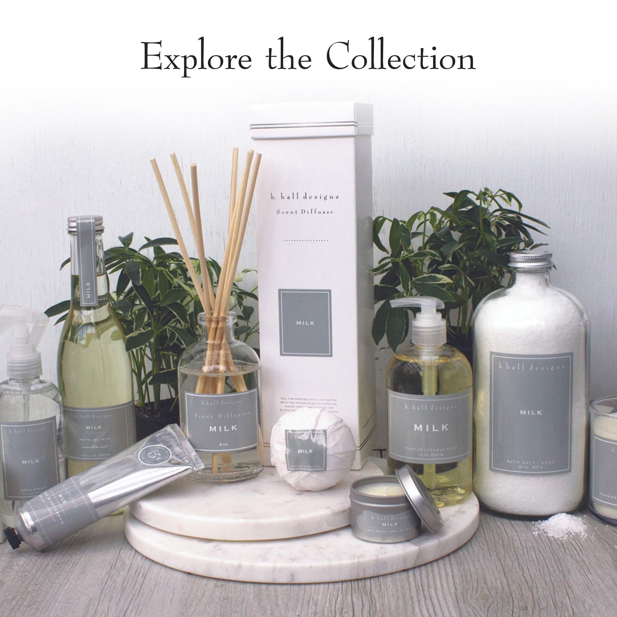 K. Hall Designs Milk packaging in a bathroom setting emphasizes eco-friendly materials.