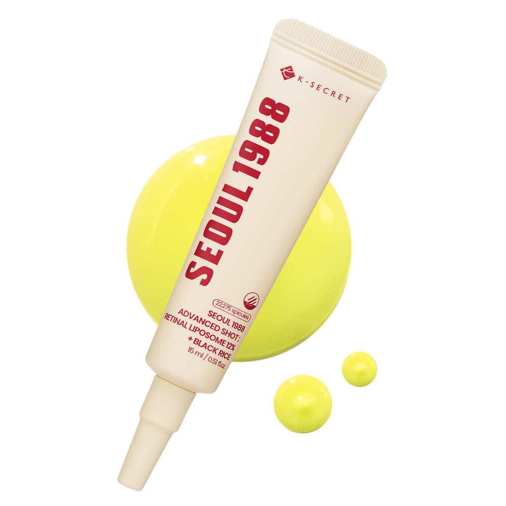 K-SECRET SEOUL 1988 Retinal Advanced Shot bottle on clean surface for at-home skin renewal