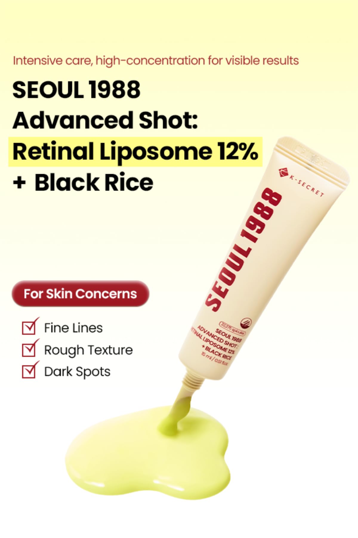 K-SECRET SEOUL 1988 Retinal label close-up highlighting 12% liposome delivery