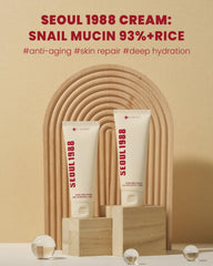 K-SECRET Seoul 1988 Snail Mucin 93% cream texture close-up shows fast absorption