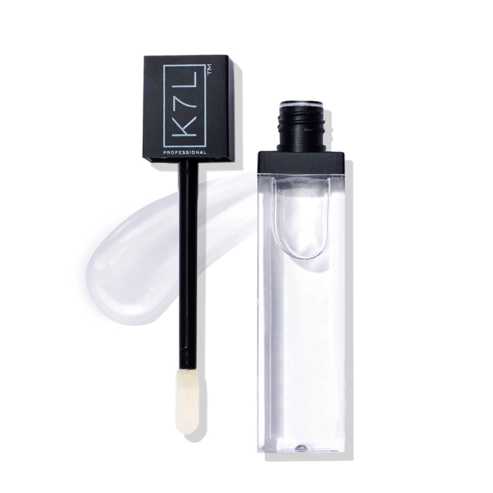 K7L Clear Lip Gloss applicator brush closeup for precise, effortless application