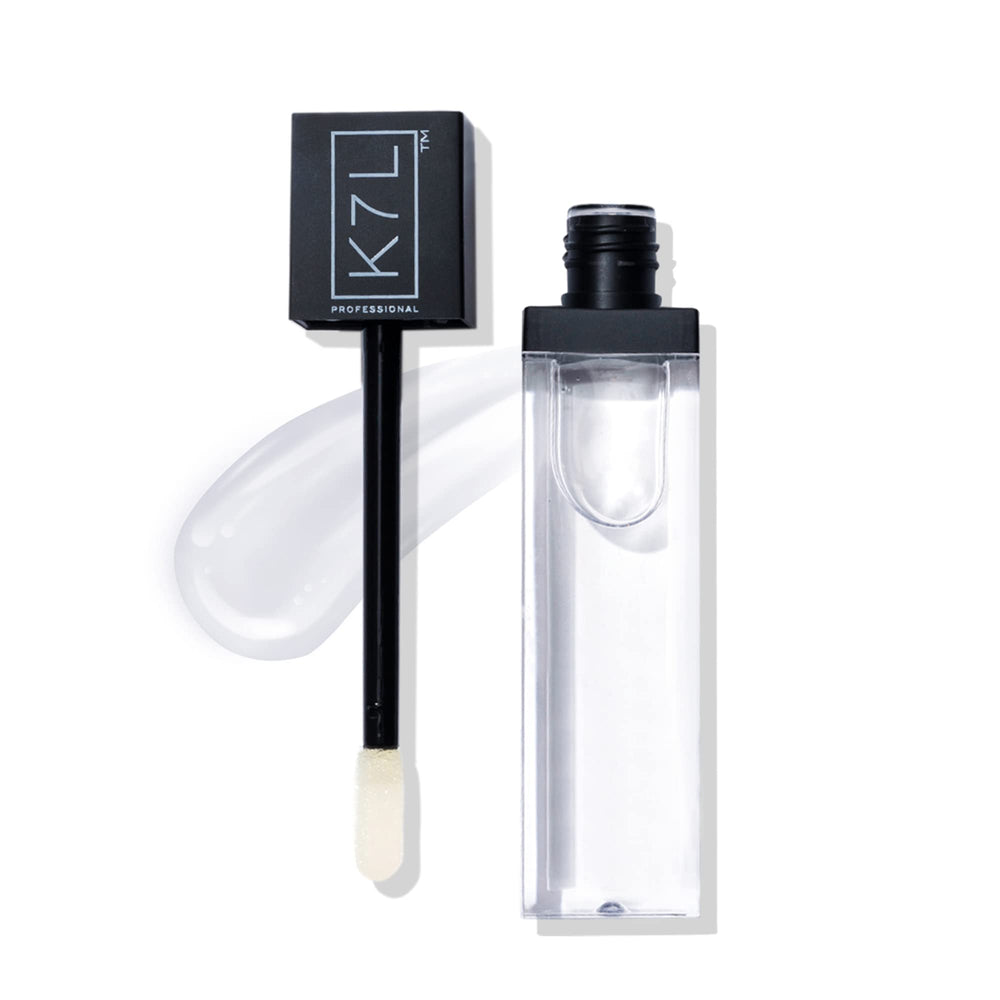 K7L Clear Lip Gloss applicator brush closeup for precise, effortless application