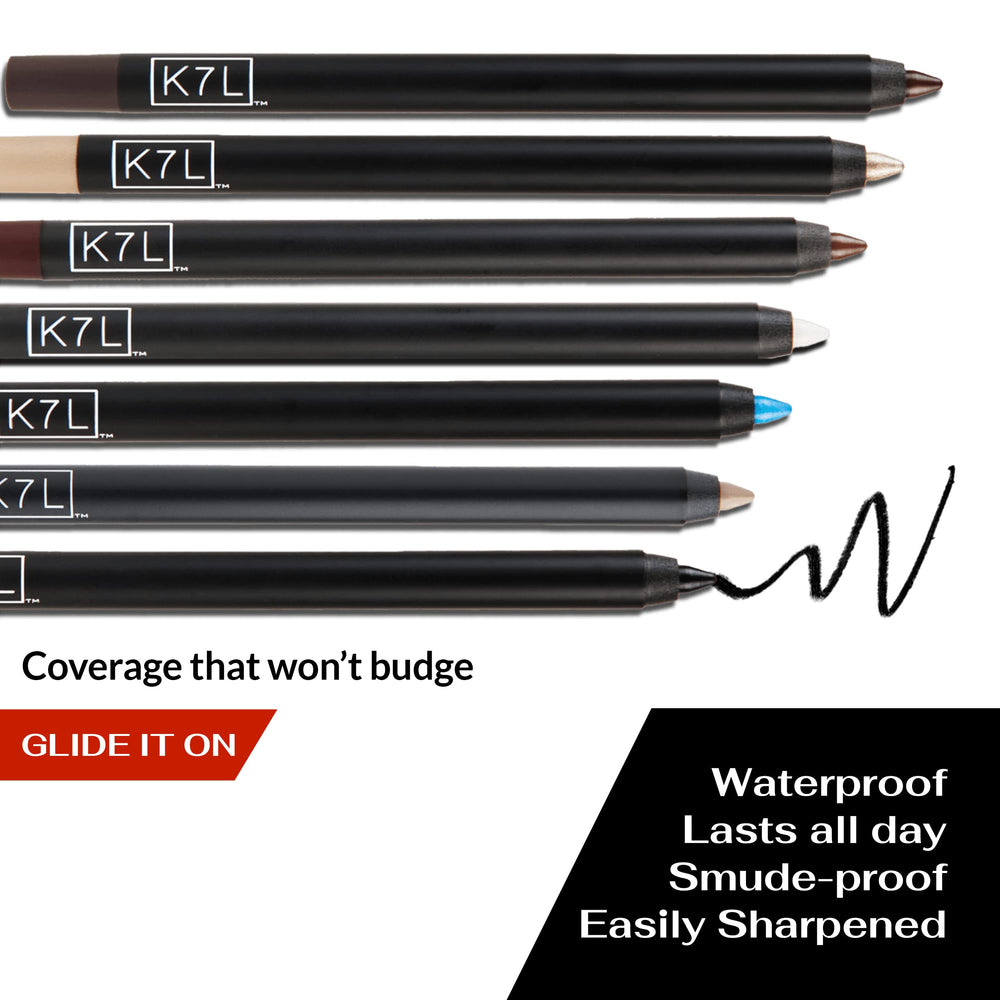 K7L Dark Brown Eyeliner soft-creamy formula for smooth glide.