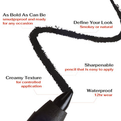K7L Deep Black Eyeliner creamy glide for effortless upper and lower lash line definition
