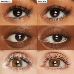 K7L Eyeliner Creamy Nude waterline portrait highlights brighter, awake eyes.