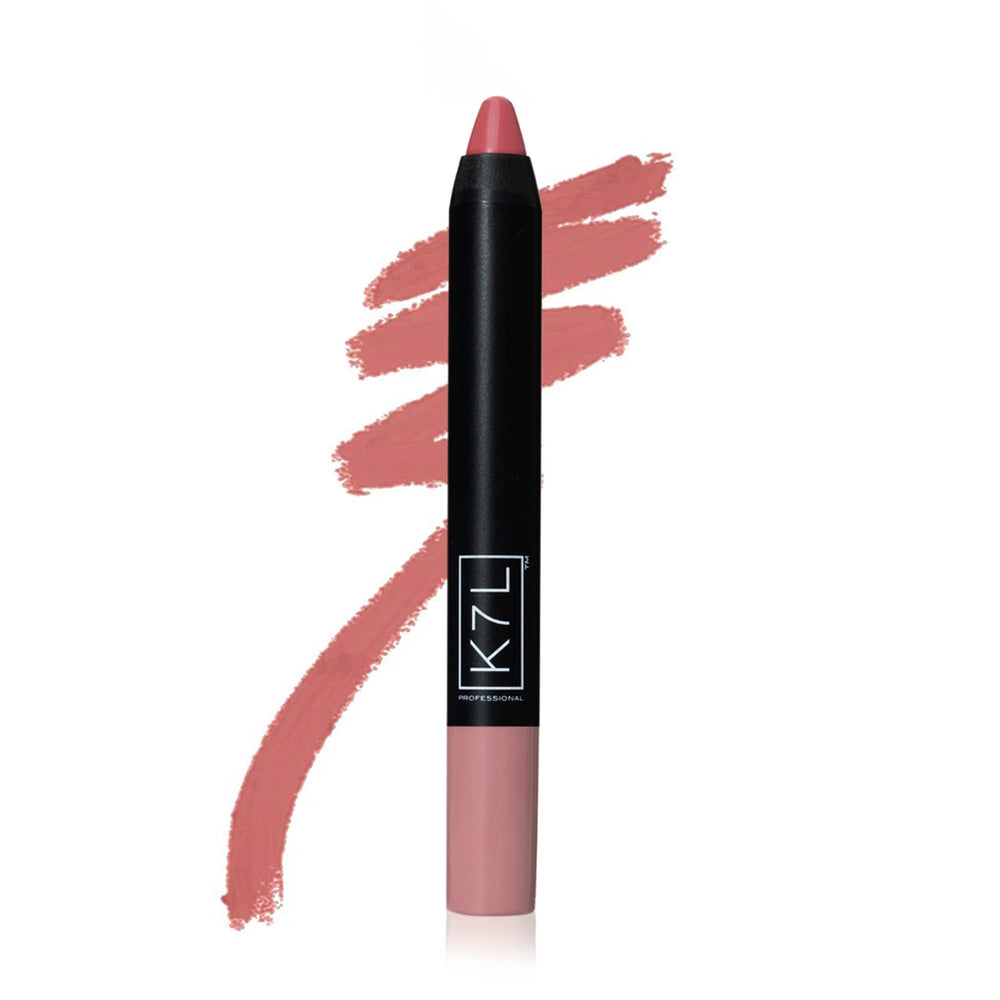 K7L Lipsilk Matte Crayon Ultra-pigmented color for bold nude pink lips