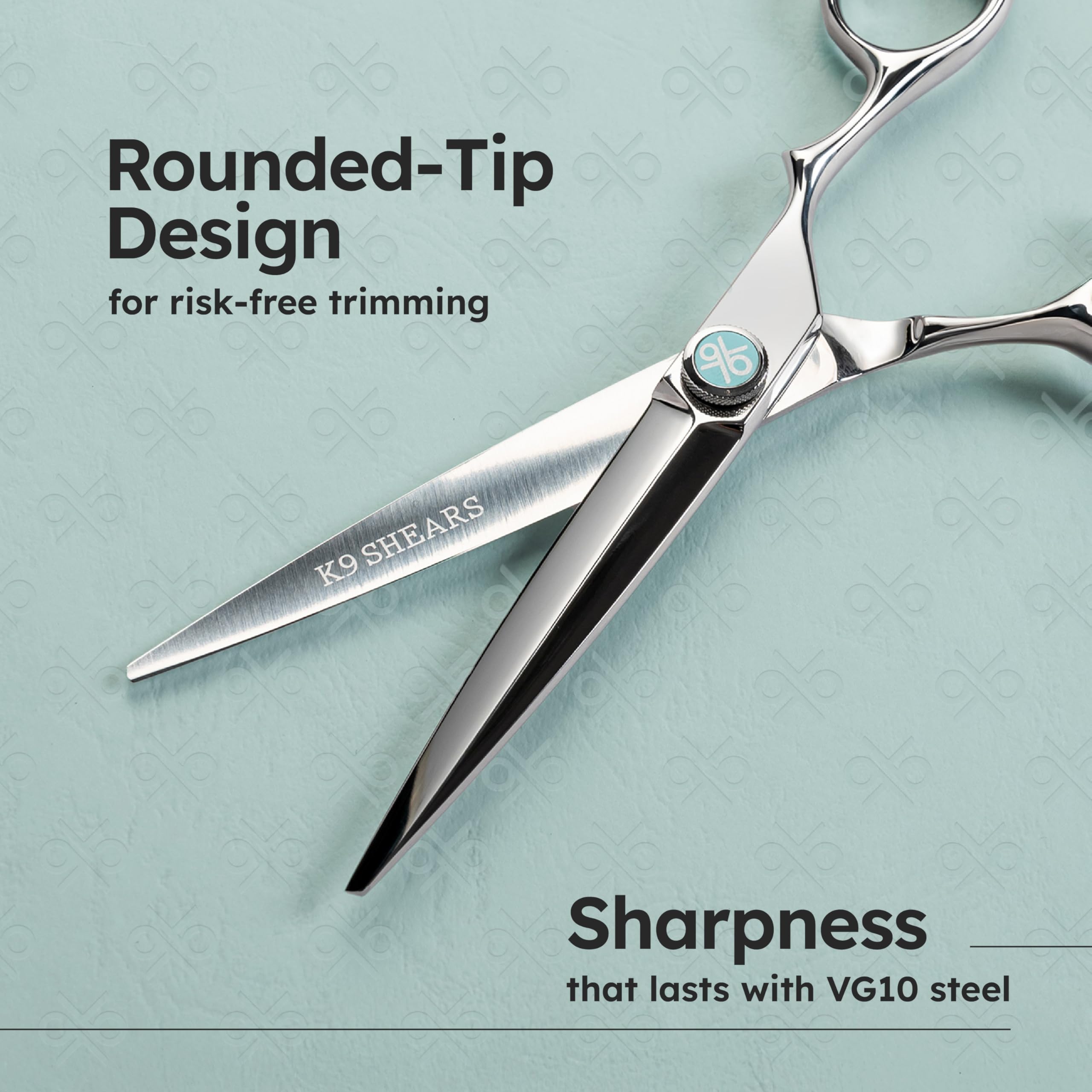 K9 Shears ergonomic handle design reducing fatigue during long sessions.