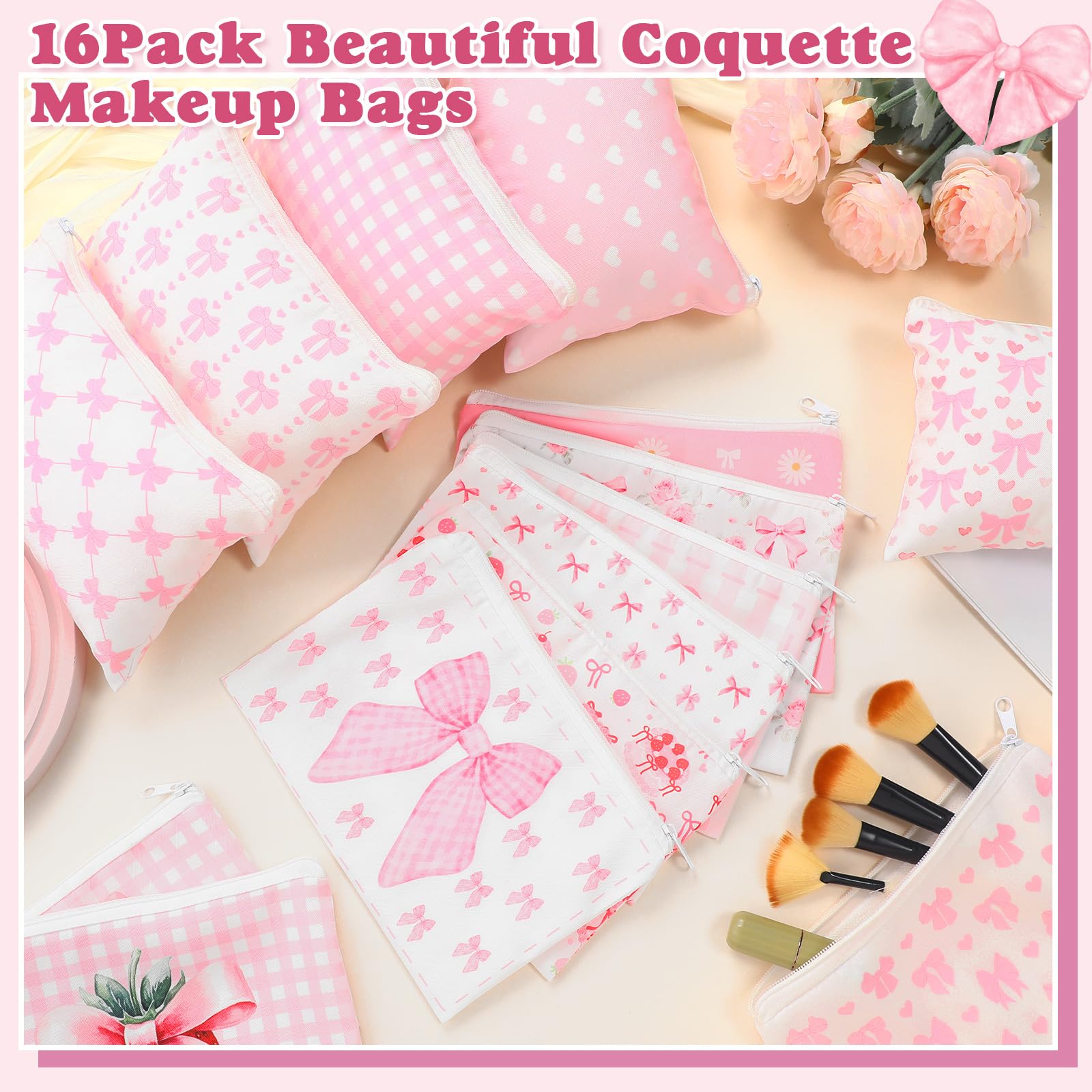 Kacctyen coquette cosmetic pouch doubles as a chic gift bag.