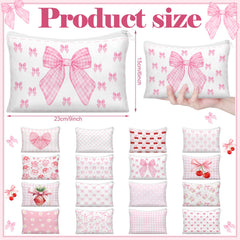 Kacctyen travel-ready pink bow bag in durable canvas for daily use.