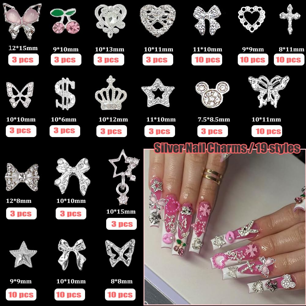 KACHIMOO bow nail charm adds metallic shine to manicures