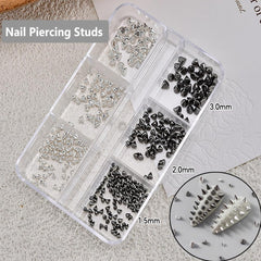KACHIMOO flat-back spikes detail enabling secure nail application.