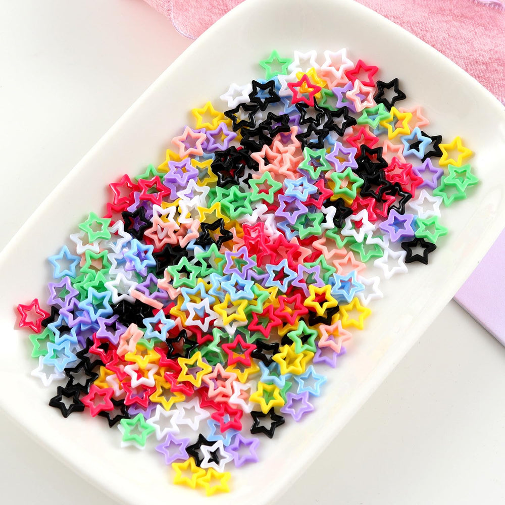 KACHIMOO safe materials in heart and star nail charms for natural and acrylic nails.