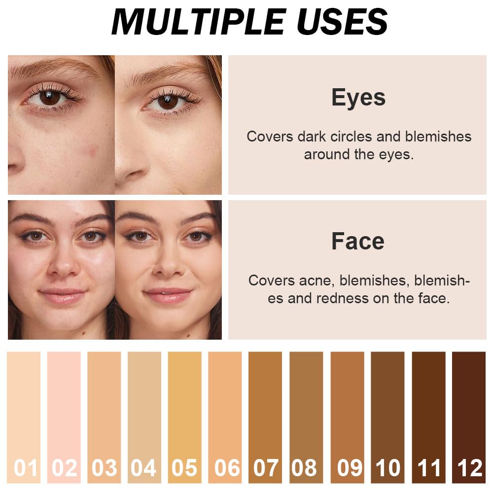 Kaely 12-color concealer palette offers customizable shade matching for correction