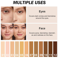 Kaely 12-color concealer palette offers customizable shade matching for correction
