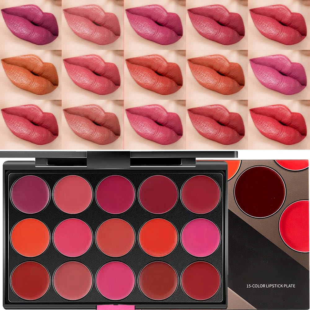 Kaely 15 Colors Matte Red Lipstick Palette front view shows bold color options for daily wear