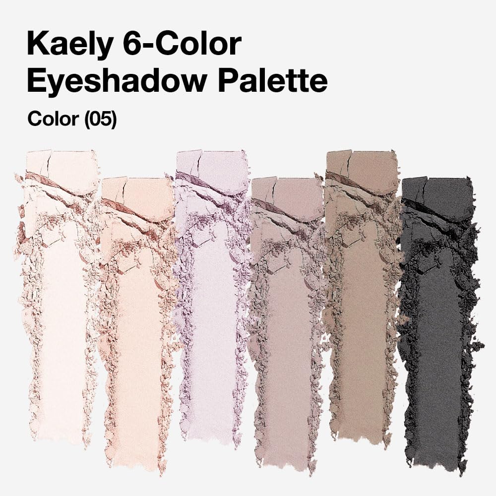 Kaely palette swatches reveal natural nude tones with soft matte textures and buildable color.