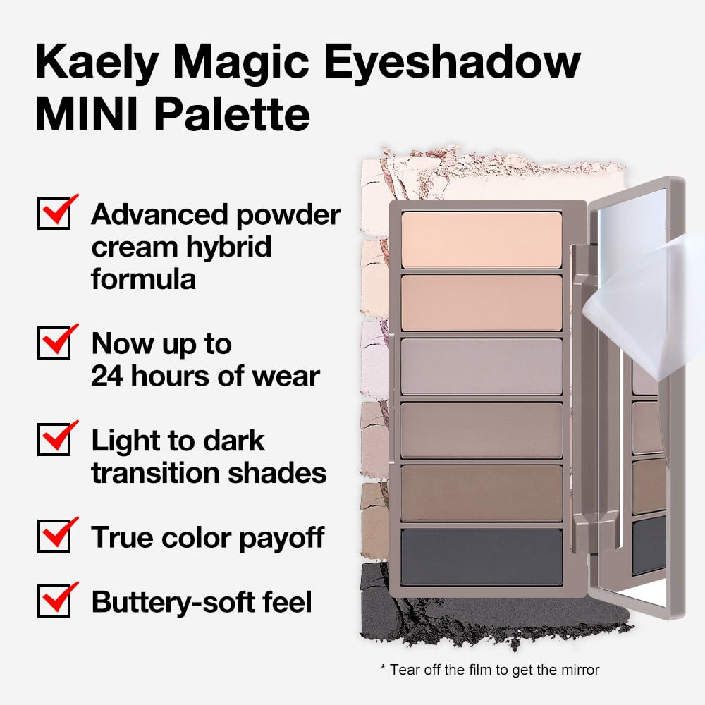 Kaely smoky palette is waterproof and long-lasting for all-day wear.