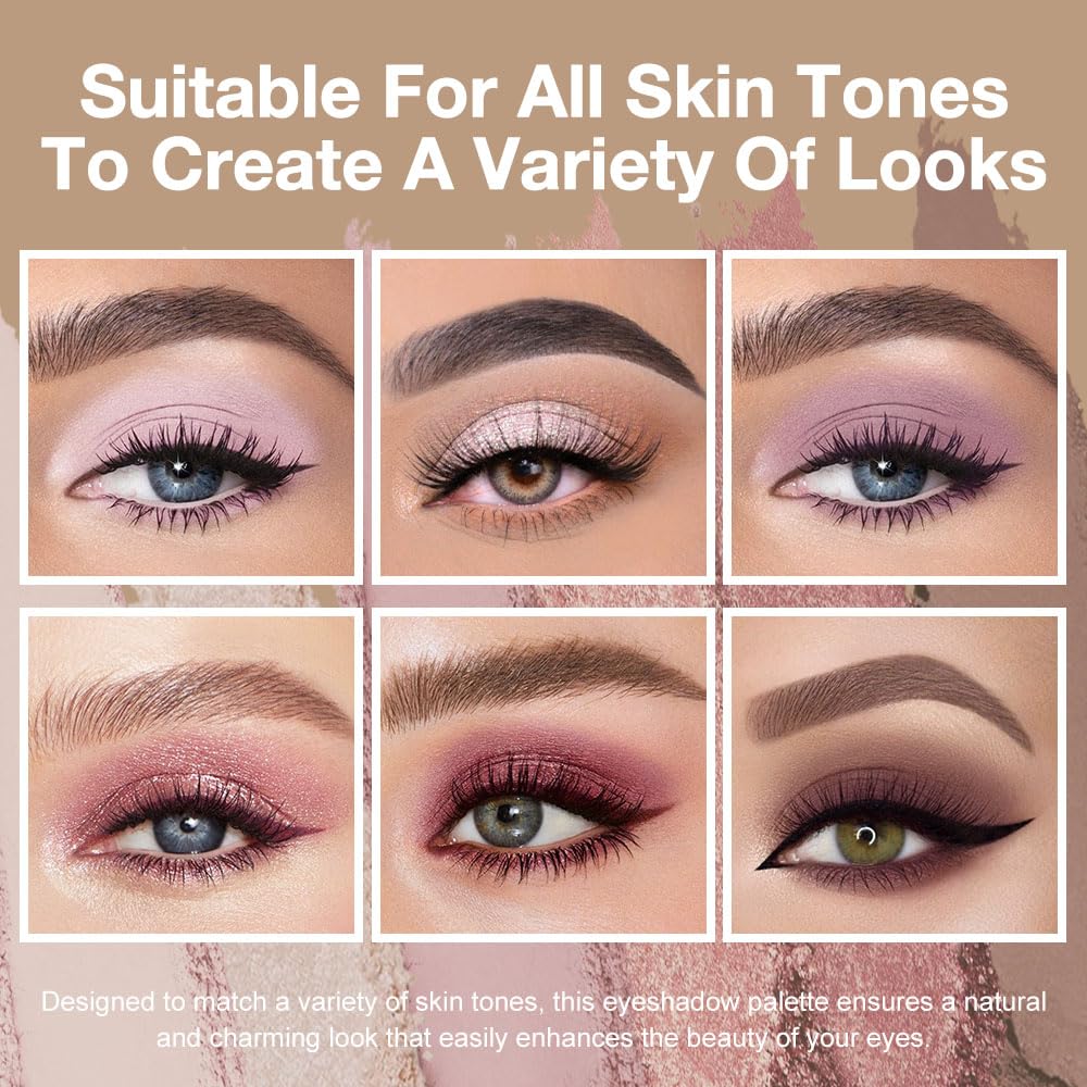 Kaely 6 Colors Mini Rose Pink Palette on eye demonstrates easy application