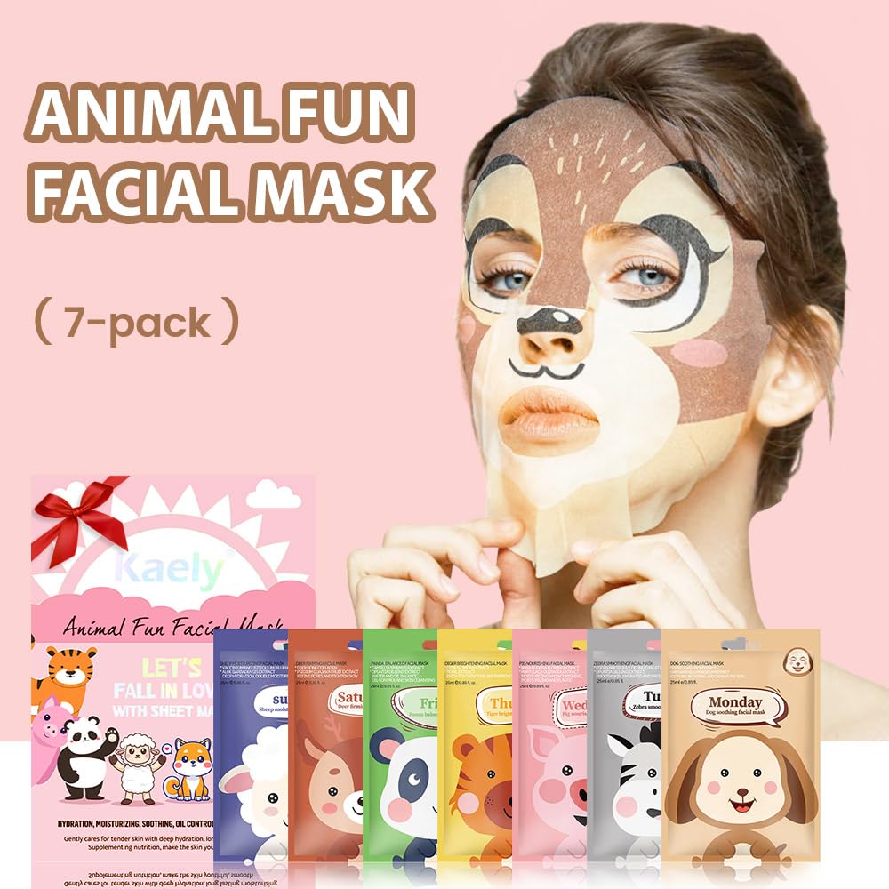 Kaely kids' animal masks for sleepovers and pampering.