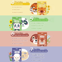 Kaely spa party masks with animal faces for celebrations and travel.