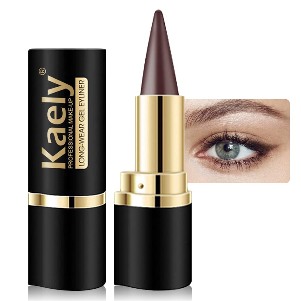 Kaely Brown Gel Eyeliner Pencil application swatch for precise defined line.