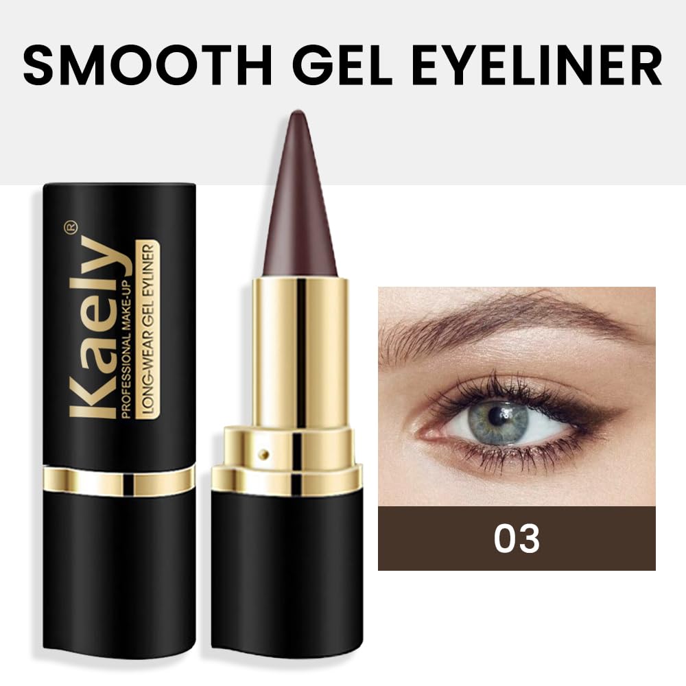 Kaely Brown Gel Eyeliner Pencil swatch demonstrates rich pigment and smooth glide.
