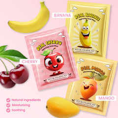 Kaely fruit face masks for kids spa day display, moisturizes and nourishes young skin.