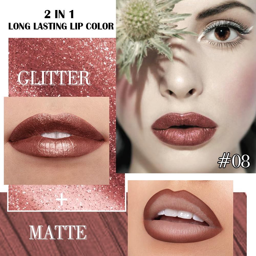 Kaely pearlescent metallic lip gloss closeup showing multidimensional shine.