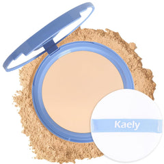 Kaely pressed face powder compact with mirror for quick on-the-go touch-ups and shine control