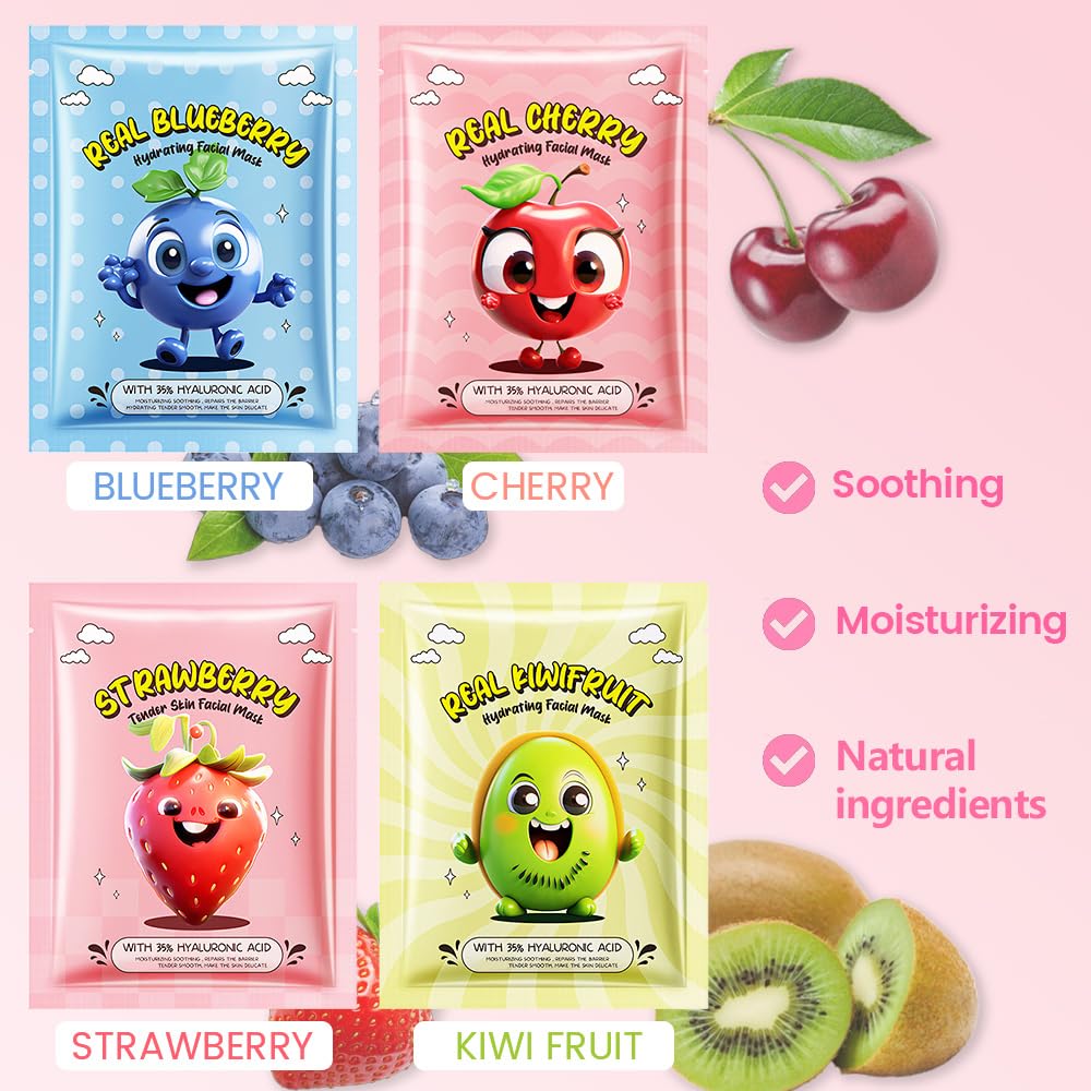 Kaely sheet masks fruit varieties palette for refreshed skin